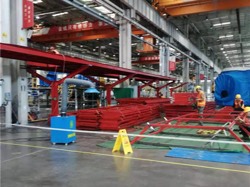 Sany can visit the steel structure fabrication and installation project of the corridor